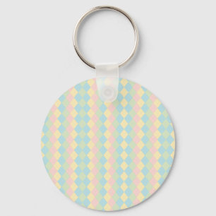 Argyle spring/Easter pastel colored pattern Key Ring
