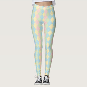 Argyle spring/Easter pastel colored pattern Leggings