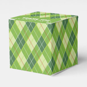 Argyle style green golf thank you gift box