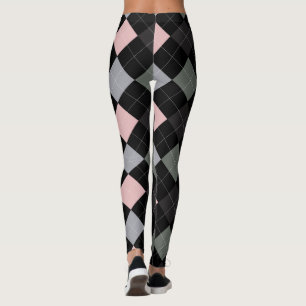 Argyle Textile Pattern Leggings 01 Small