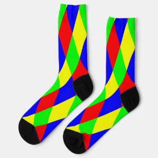 Argyle Type Green Red and Yellow Socks