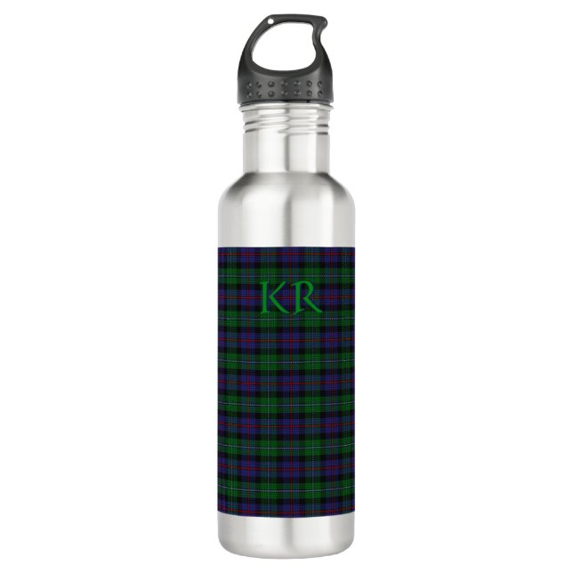 Argyll District Tartan with monogram / initials 710 Ml Water Bottle (Front)