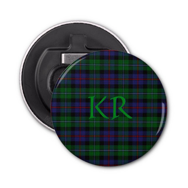 Argyll District Tartan with monogram / initials Bottle Opener (Front)