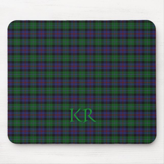 Argyll District Tartan with monogram / initials Mouse Pad (Front)