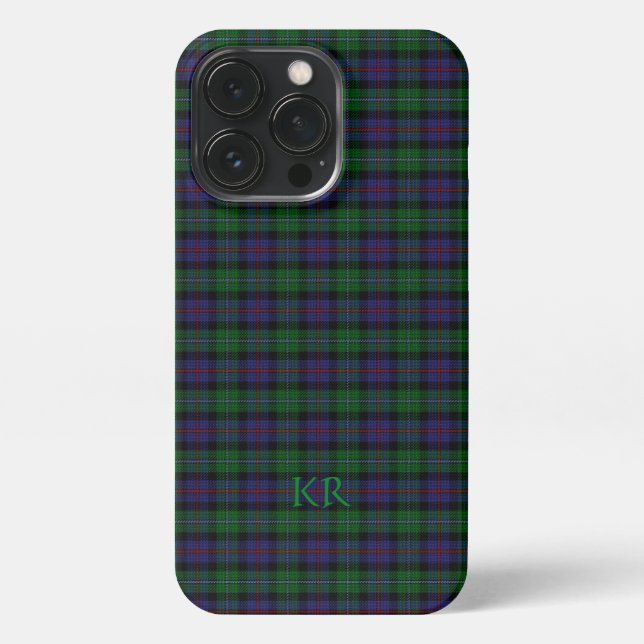 Argyll District Tartan with monogram / name iPhone Case (Back)