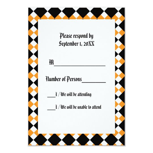 Argyll Ivory XI (Orange) RSVP Card
