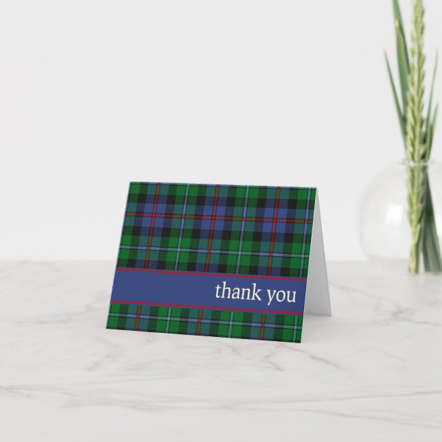Argyll Scotland District Tartan Thank You Card (Front)