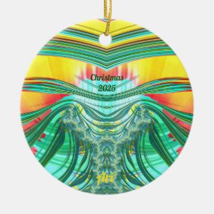 ARI ~ 3D CHRISTMAS Red Green Yellow 2025   Ceramic Ornament