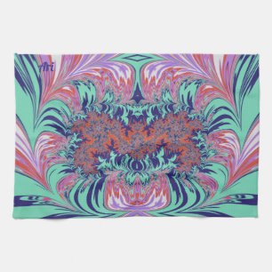 ARI ~ Blue Green Red Purple ~ 3D ~ Tea Towel