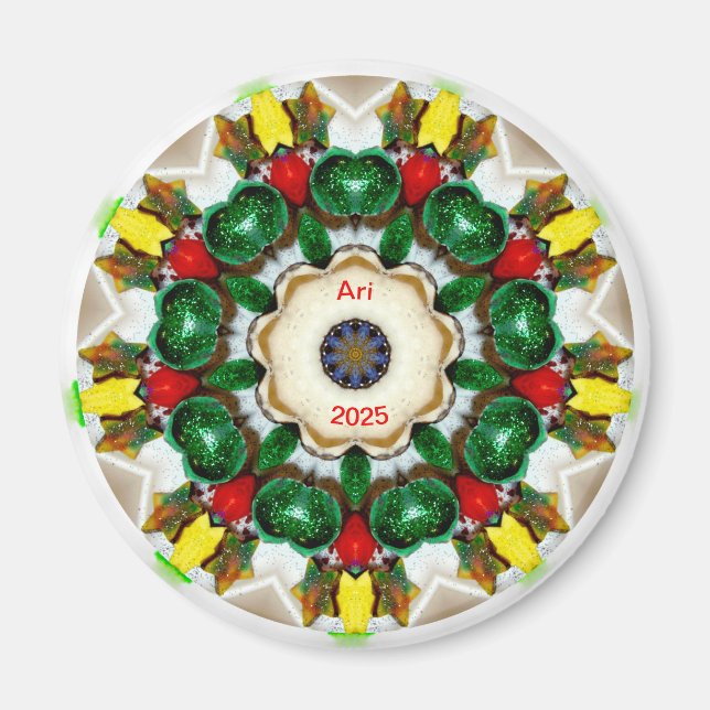 ARI ~ Personalised Christmas Fractal ~  Magnet (Front)