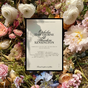 Aria   Black and Beige Minimal Classic Wedding  Invitation