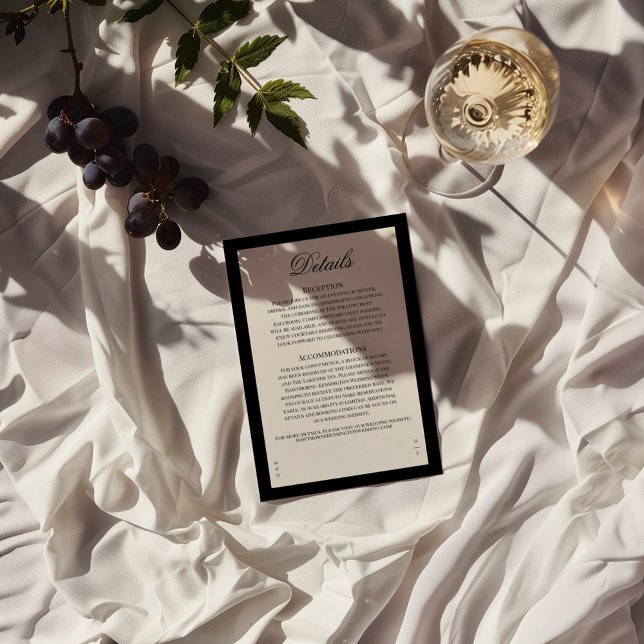 Aria | Black Beige Wedding Details Enclosure Card (Creator Uploaded)