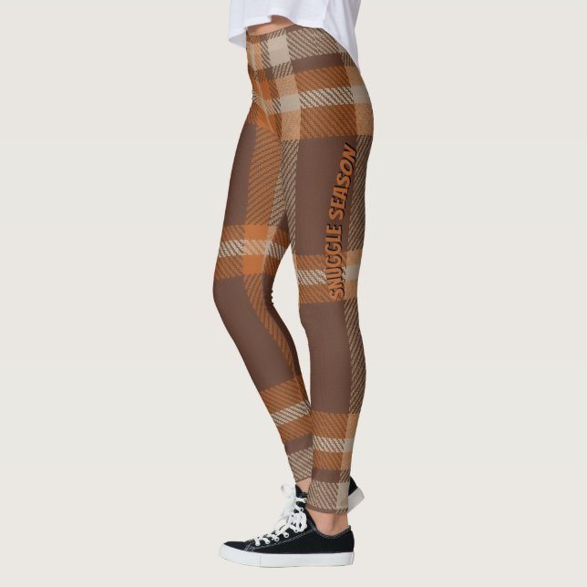 Aria Grace Autumn Hearth Cosy Plaid Pattern Vol 11 Leggings (Left)
