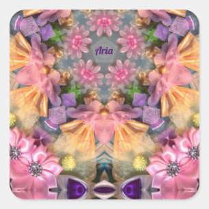 ARIA ~ Shades Yellow, Purple, Pink, Blue Square Sticker