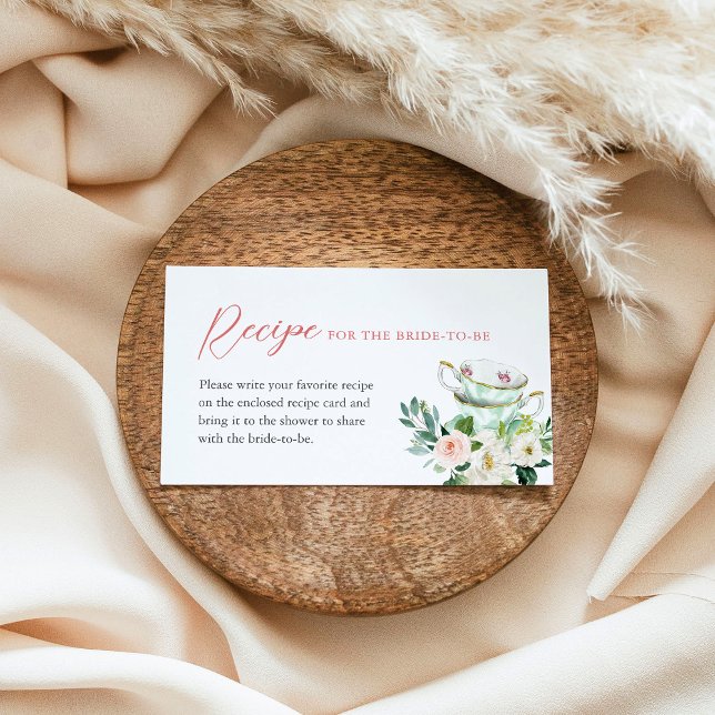 ARIA Tea Party Bridal Recipe Request Enclosure Card (Creator Uploaded)