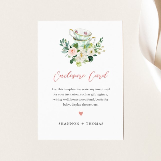 ARIA Tea Party Shower Invitation Enclosure Card  (Creator Uploaded)