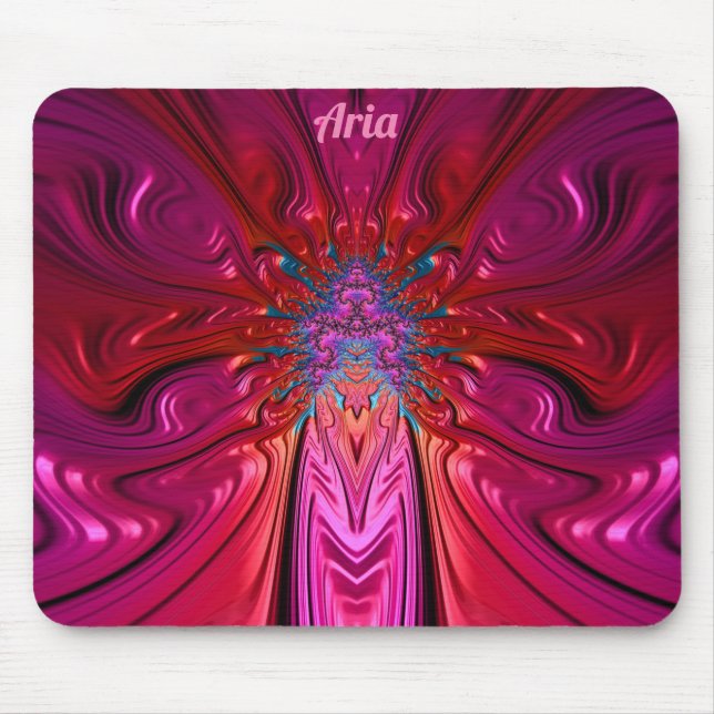 ARIA ~ Wild Pink and Red Mouse Pad  (Front)