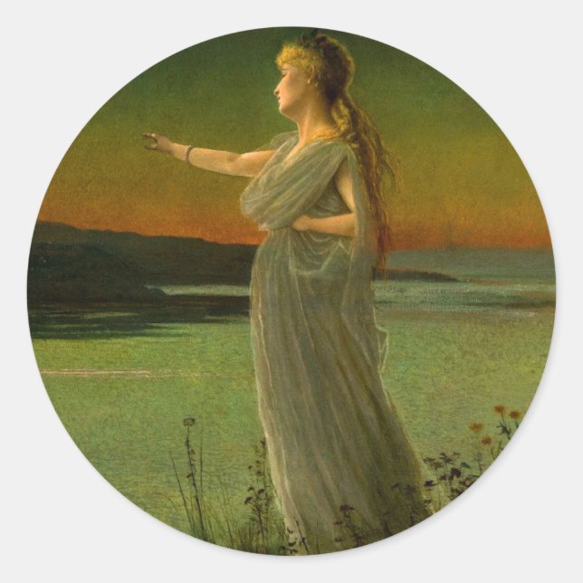 Ariadne at Naxos John Atkinson Grimshaw  Classic Round Sticker (Front)
