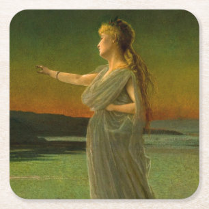 Ariadne at Naxos John Atkinson Grimshaw  Square Paper Coaster