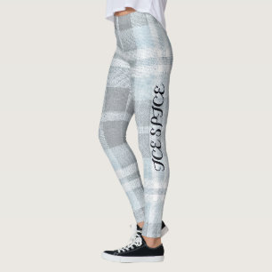 AriaGrace Silver Frost Winter Plaid Pattern Vol 24 Leggings