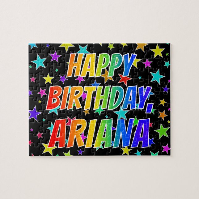 "ARIANA" First Name, Fun "HAPPY BIRTHDAY" Jigsaw Puzzle (Horizontal)