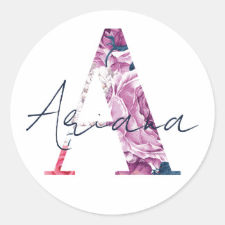 Ariana Name Custom Sticker Girls Label Floral A
