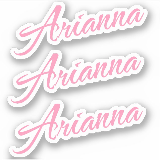 Arianna Decorative Name in Pink x3 Sticker (Front)