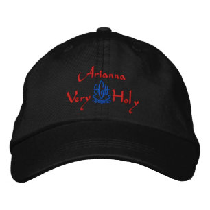 Arianna Name With Italian Meaning Black Embroidered Hat