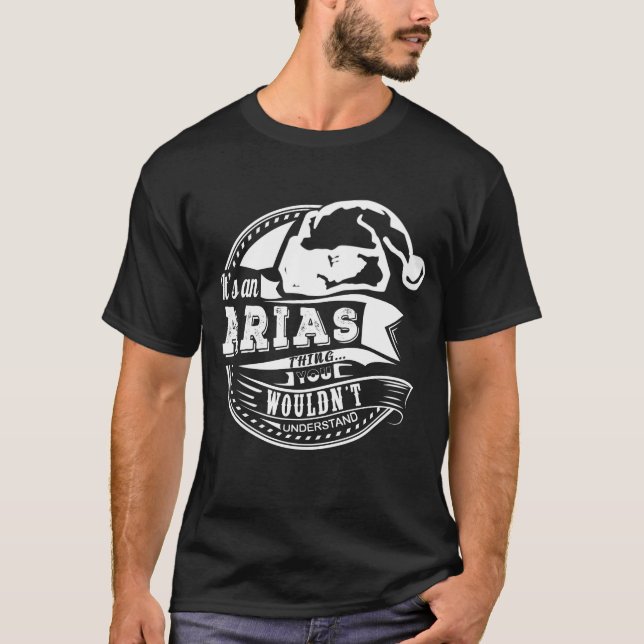 Arias- Hat Xmas Personalised Name T-Shirt (Front)
