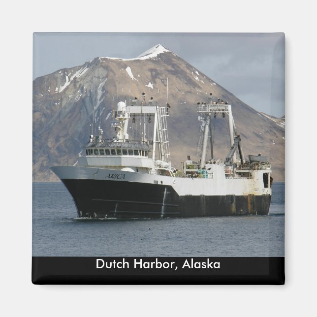 Arica, Fishing Trawler in Dutch Harbour, Alaska Magnet (Front)