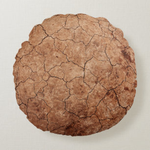 Arid cracked erosion cracks desert round cushion