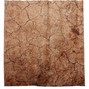 Arid cracked erosion cracks desert shower curtain