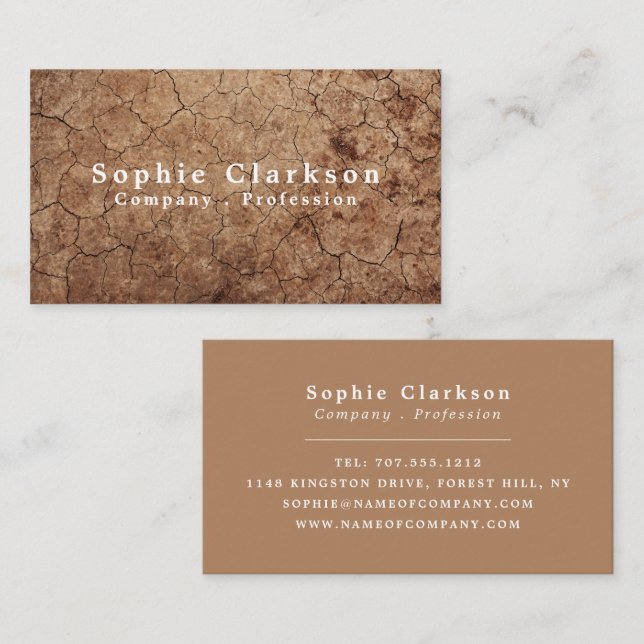 Arid Soil Effect, Rustic Business Card (Front/Back)