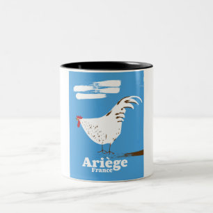 Ariège France travel poster. Two-Tone Coffee Mug