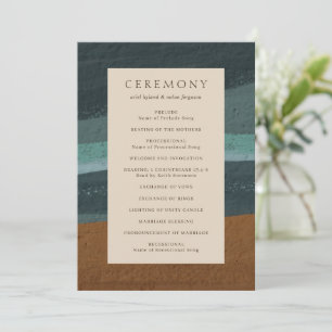 Ariel Abstract Coastal 2 Modern Wedding Program