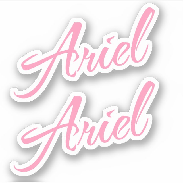Ariel Decorative Name in Pink x2 Sticker (Front)
