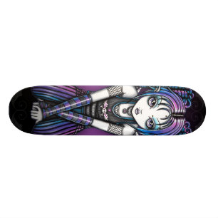 Ariel Gothic Big Eyed Emo Angel Skateboard