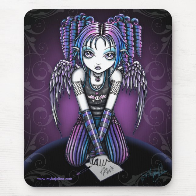 Ariel Gothic Knealing Angel Mouse Pad (Front)