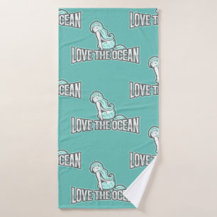 Ariel mermaid party Blue Bath Towel Set