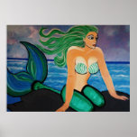 ARIEL  MERMAID POSTER<br><div class="desc">ARIEL MERMAID
GREEN HAIR
COLORFUL
ABSTRACT
POP ART
MODERN</div>