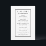 Ariel Minimal Modern Wedding Program<br><div class="desc">Modern wedding program featuring your details inside of a border.</div>