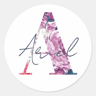 Ariel Name Custom Sticker Girls Label Floral A