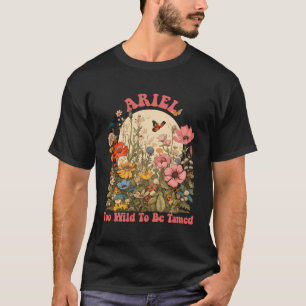 Ariel Name Cute Retro Girls Wildflower Ariel Name T-Shirt
