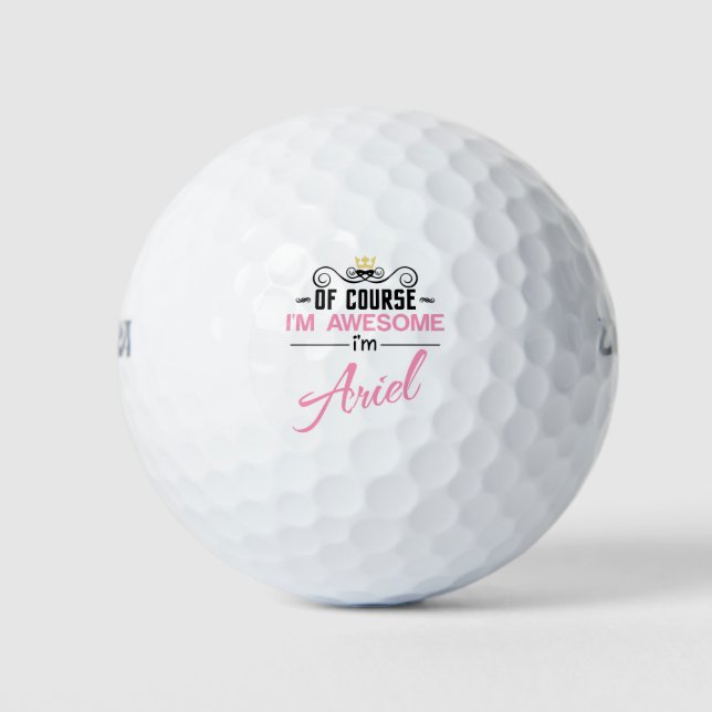 Ariel Of Course I'm Awesome Golf Balls (Front)