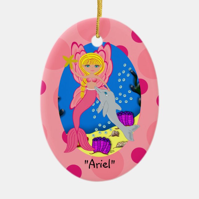 Ariel Pink Merfaery Ornament (Front)