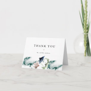 ARIEL Tropical Beach Coral Ocean Manta Ray Thank You Card