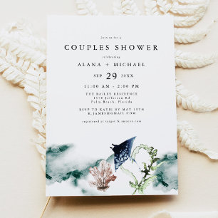 ARIEL Tropical Ocean Marine Beach Couples Shower Invitation