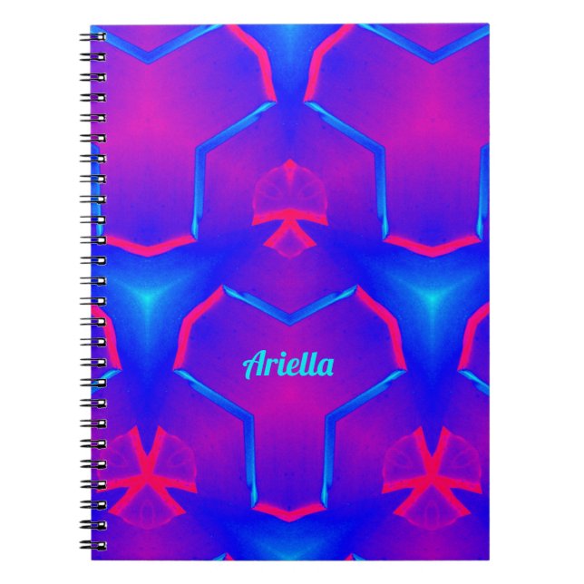 ARIELLA ~ Fluoro Blue and Pink  Notebook (Front)