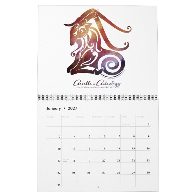 Arielle's Astrology Custom Printed Calendar (Jan 2027)