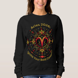 Aries 2026 Zodiac Mandala | Bold Fire Sign Astrolo Sweatshirt